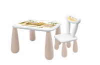 MALTEX SET LUNA MADAGASKAR Stolik dla dzieci + krzesełko biały/beżowy
