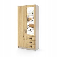 Szafa Sigma K5 1L1U3SZ z lustrem 90 cm - dąb artisan
