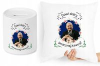 Jarosław Kaczyński Zestaw Poduszka + Skarbonka Z Nadrukiem Ze Zdjęciem