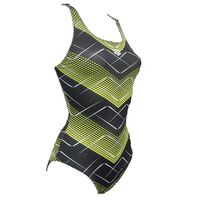 ARENA STRÓJ KOSTIUM ROSKILDE SWIM BACK ONE PIECE BLACK SOFT GREEN R36