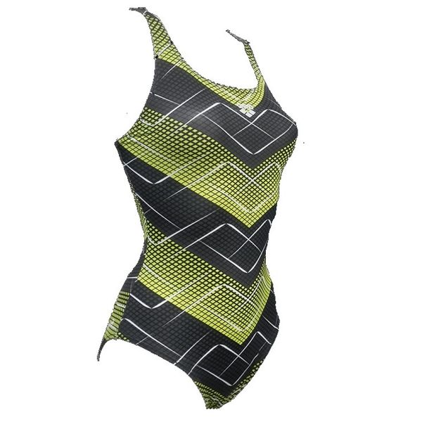ARENA STRÓJ KOSTIUM ROSKILDE SWIM BACK ONE PIECE BLACK SOFT GREEN R36 zdjęcie 1