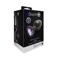 czarna zatyczka  plug analny korek metalowy z diamentem 9 cm