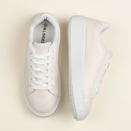 BIAŁE TRAMPKI SNAKE PRINT Rozmiar - 41 na Arena.pl