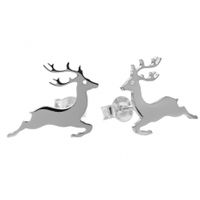 SREBRNE KOLCZYKI JELONEK SREBRO PRÓBY 925 JELEŃ