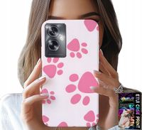ETUI DO OPPO A79 5G - RÓŻOWE PSIE ŁAPKI, PLECKI, OBUDOWA CASE