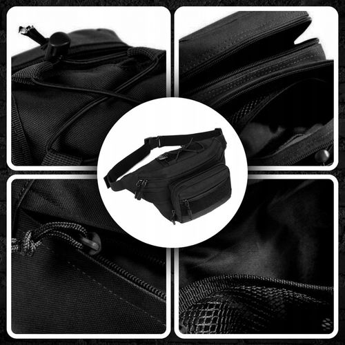 NERKA SASZETKA MĘSKA CZARNA WOJSKOWA biodrówka DUŻA POJEMNA TAKTYCZNA TORBA na Arena.pl