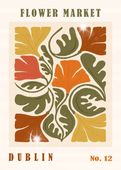Plakat 84,1x59,4 A1 Kwiaty minimalizm nowoczesny miasta DUBLIN BOHO 12 WZOR