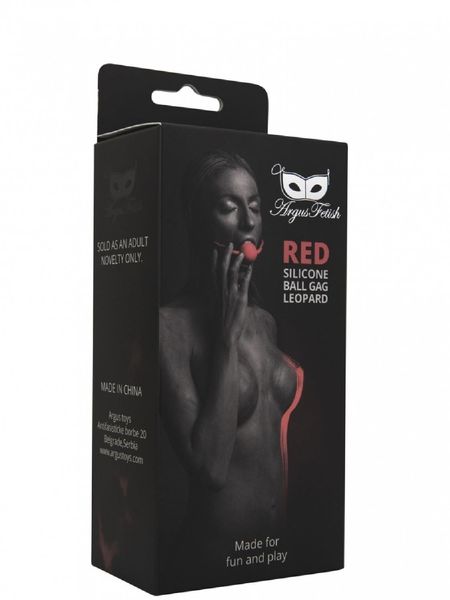 Red Silicone Ball Gag Leopard zdjęcie 3