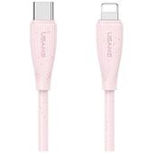 kabel usams green series sj717 30w usb-c do lightning 1m różowy