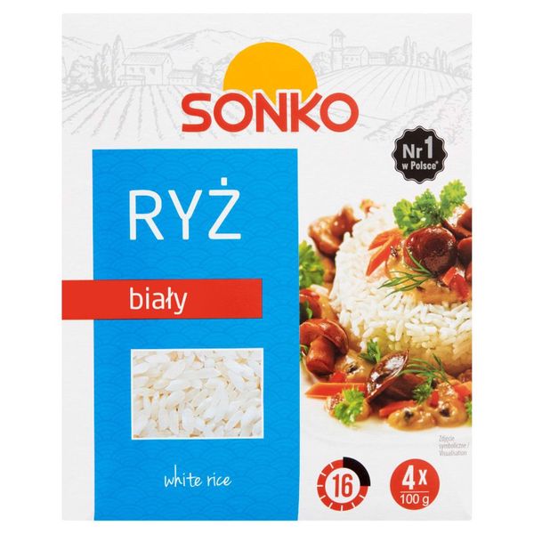 Sonko Ryż biały 400 g (4 x 100 g) zdjęcie 1