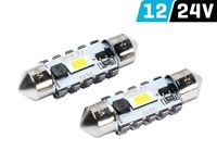 Żarówka VISION Festoon SV8.5 36 mm 12/24V 2x 3570 SMD LED, CANBUSbiała