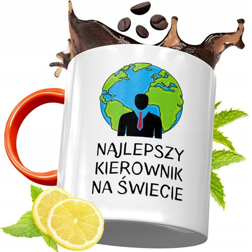 Kubek Pomarańczowy Dla Kierownika Prezent Z Nadrukiem Ze Zdjęciem na Arena.pl