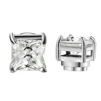 1 para kryształowych mocnych magnetycznych kolczyków do uszu dla mężczyzn Kobiety – 6 mm Style D