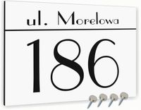 Tabliczka adresowa Nierdzewna Tablica numer działki Biała 20x15