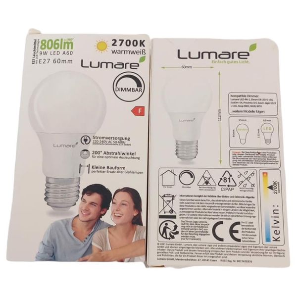 żarówka led lumare e27 9w 2szt. zdjęcie 1