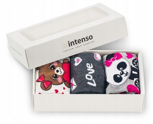 SKARPETKI DAMSKIE WALENTYNKOWE 3-PAK ZESTAW NA PREZENT DLA NIEJ WALENTYNKI na Arena.pl