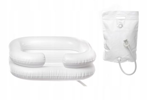 Basen do mycia głowy leżącego w łóżku miska do mycia włosów prysznic pompka na Arena.pl