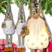 ŚWIECĄCY SKRZAT ŚWIĄTECZNY KRASNAL GNOM MIKOŁAJ 78 CM DUŻY BIAŁY OZDOBA XXL