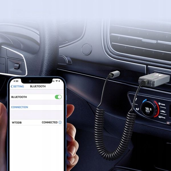 TRANSMITER BLUETOOTH FM SAMOCHODOWY ODBIORNIK AUDIO ADAPTER DO AUX USB zdjęcie 6