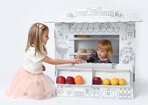 Duży Stragan Tekturowy Zabawa w sklep Pomysł na prezent dla dzieci na Arena.pl