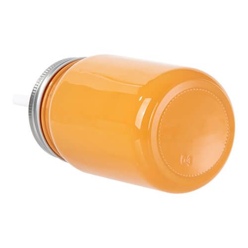 Kubek szklany 450 ml Mason Jar Full Color bez uszka do sublimacji - pomarańczowy na Arena.pl