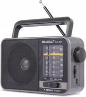 Radio przenośne Baijiali BJL-671 szare AM/FM zasilanie bateryjne i sieciowe