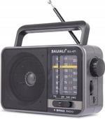Radio przenośne Baijiali BJL-671 szare AM/FM zasilanie bateryjne i sieciowe