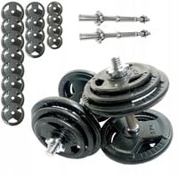 HANTLE ŻELIWNE 2x30kg gryf Talerze zestaw 60kg