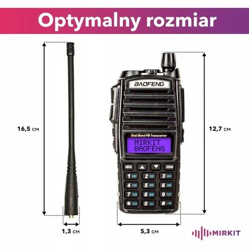 2 krótkofalówki Baofeng UV82 MK5 8W w zestawie kabel programujący na Arena.pl
