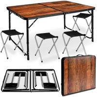ZESTAW TURYSTYCZNY STÓŁ STOLIK SKŁADANY W WALIZKĘ KEMPINGOWY 4 KRZESŁA