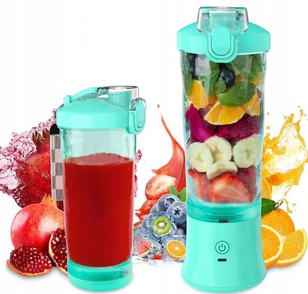 BLENDER SHAKER TURYSTYCZNY DIODY LED USB-C AKUMULATOR 600ML BEZPRZEWODOWY zdjęcie 1