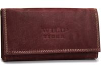 portfel damski skóra nubuk wild tiger - ciemnoczerwony