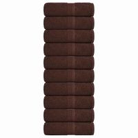 Ręczniki 10 szt. FROGN Brązowe 30x30 cm 100% bawełna