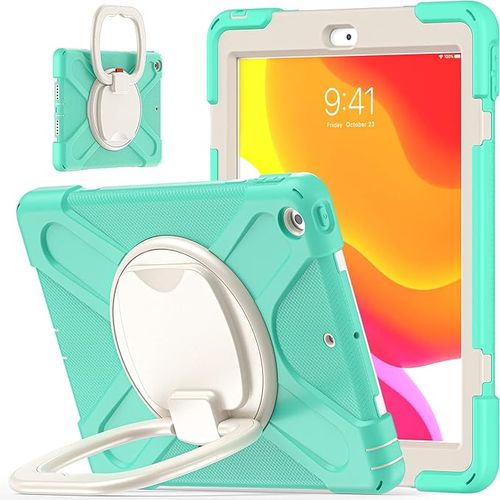 Etui do iPad 9/8/7 10.2" Pancerne z Obrotową Podstawką Miętowe na Arena.pl