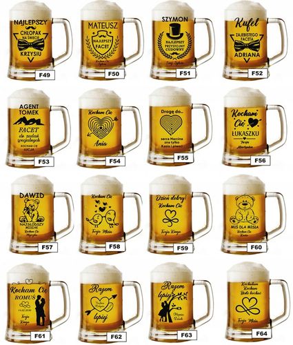 Kufel do piwa z grawerem NA DZIEŃ MĘŻCZYZNY WALENTYNKI Urodziny inne okazje na Arena.pl