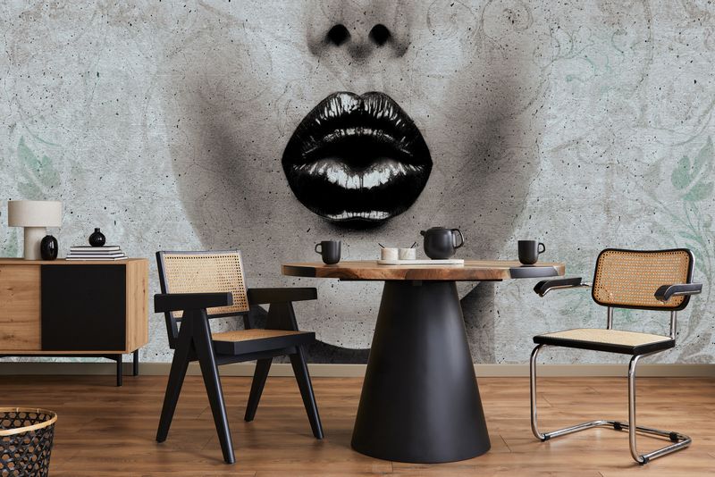 Fototapeta Do Sypialni Abstrakcja KOBIETA Usta Ornamenty 180cm x 120cm zdjęcie 9