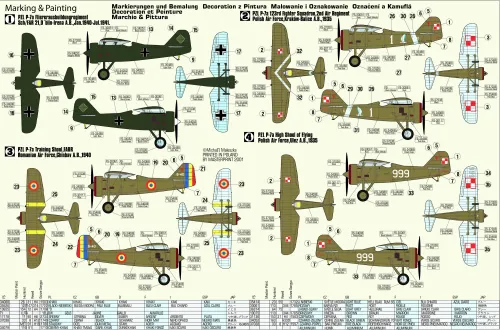 PZL P-7 Flugzeugfuhrerschule, B-36, 1:72 na Arena.pl