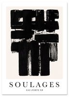 Plakat abstrakcja czarnobiała soulages 70x100 cm