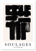Plakat abstrakcja czarnobiała soulages 29,7x42 cm A3