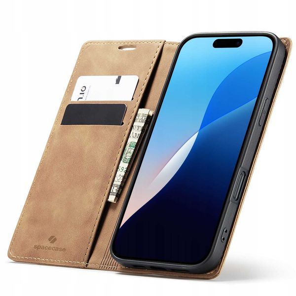 Spacecase Wallet Iphone 16 Pro Max Light Brown zdjęcie 1