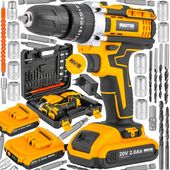 UDAROWA Wiertarka Wkrętarka AKUMULATOROWA WALIZKA 2xAKU 20V nasadki