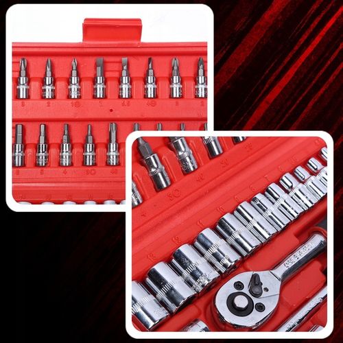 ZESTAW KLUCZY NASADOWYCH KLUCZE NASADOWE 46el TORX WKRĘTAKI IMBUSY na Arena.pl