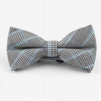 Mucha MUSZKA MĘSKA szara niebieska krata