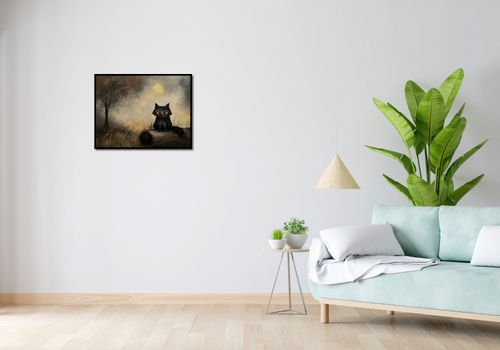 Plakat 65x50cm Czarny Kot na Arena.pl