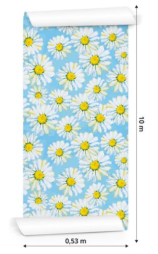 Tapeta w Rolce Stokrotki Malowane Akwarelą do Pokoju Dziecka na Arena.pl