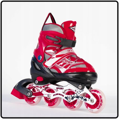 ROLKI REGULOWANE DLA DZIECI CHŁOPCA 38-41 CZARNO CZERWONE DZIECIĘCE na Arena.pl