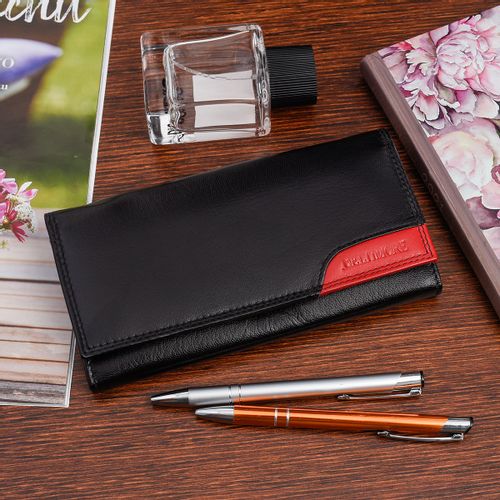 Damski Skórzany Portfel Duży Poziomy Retro Rfid Czarny Beltimore 040 na Arena.pl