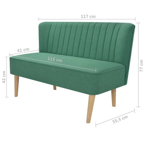 Sofa 117x55,5x77 cm, zielony materiał na Arena.pl
