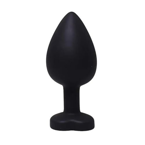 black small heart-shaped butt plug with white crystal na Arena.pl