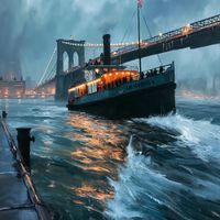 Plakat 70x70cm Stary Parowiec